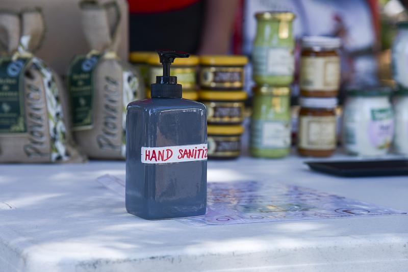 Hand sanitizer is never far away.